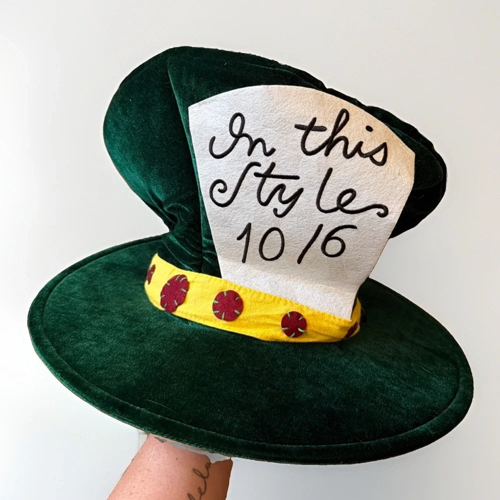 Green Mad Hatter Hat In this Style 10/6 Adult Size Alice In Wonderland